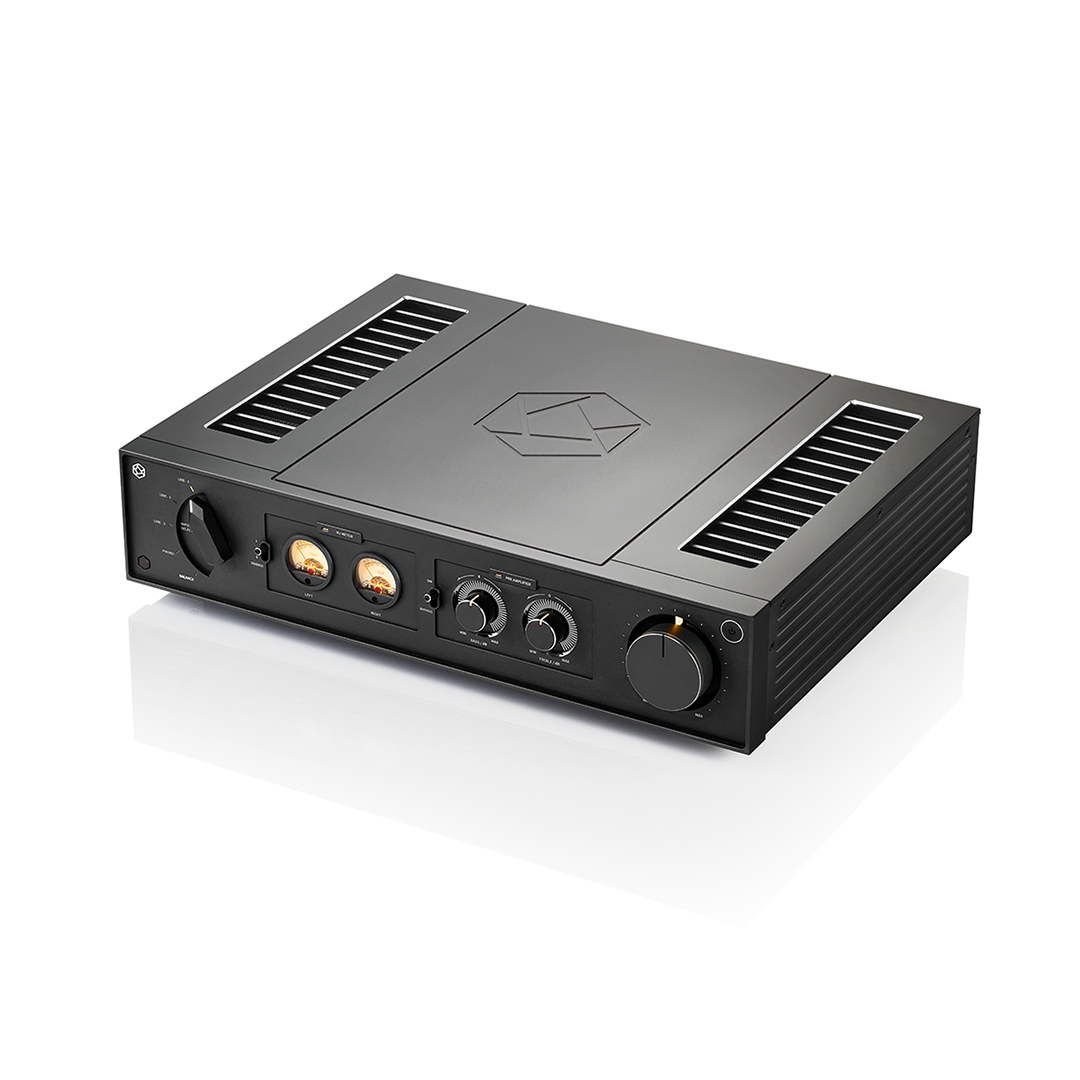 HiFi ROSE RA280 黑色斜視外觀與雙 VU 錶頭